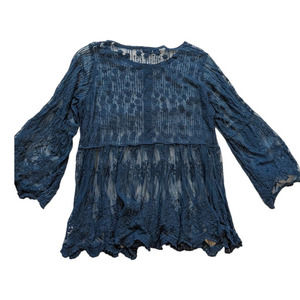 Lane Bryant Embroidered Mesh Top